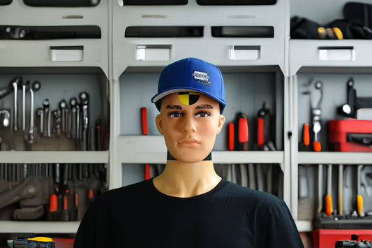 Greasy Knux Society Blue Flexfit Cap-Monochrome "Offset Logo" Design