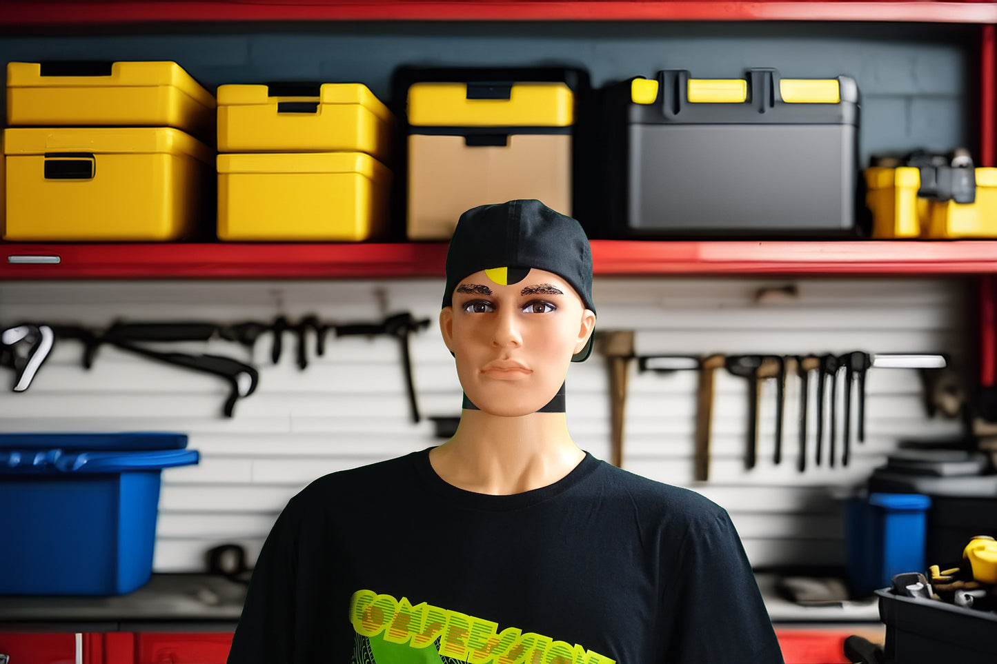 Greasy Knux Society Black Or White Flexfit Cap-Green, Orange, & Yellow "Logo Punch" Design