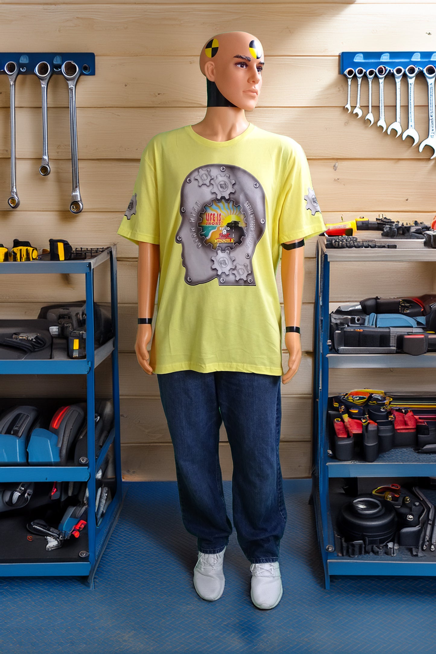 Greasy Knux Society T-Shirt-Drift Missile "Gear Head" Design